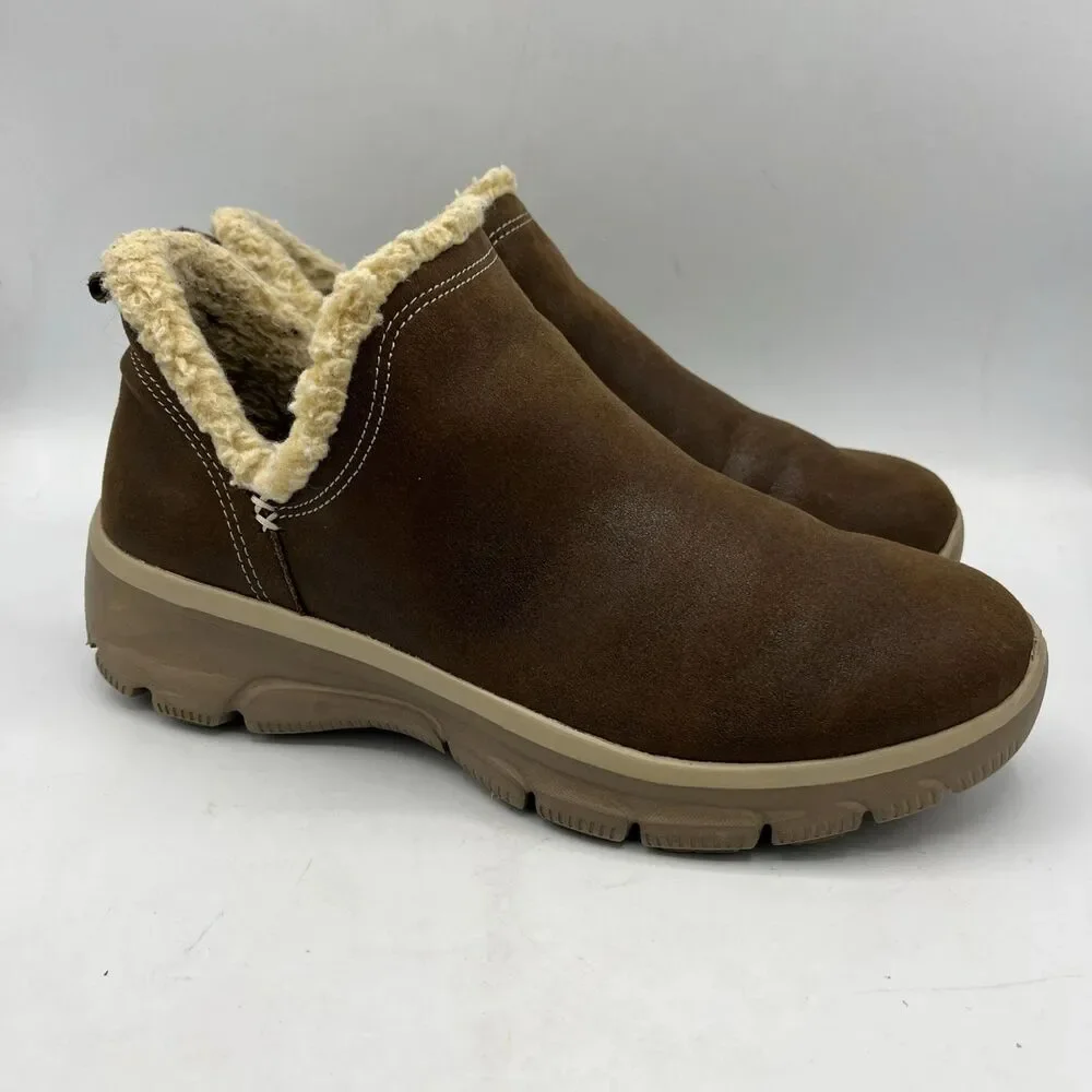 Skechers Relaxed Fit Air Cooled Memory Foam Brown Slip On Shoes Womens Size 9.5